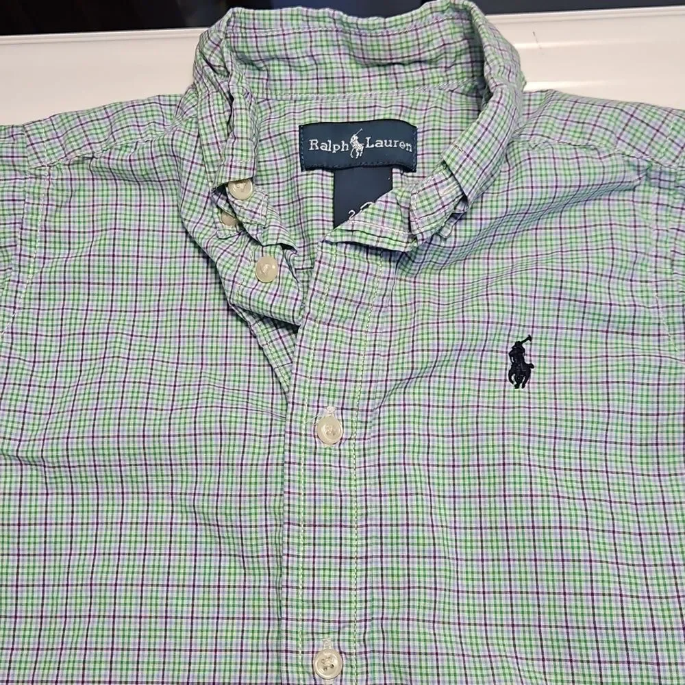 Ralph Lauren Kids Green Checkered Shirt Size 2T